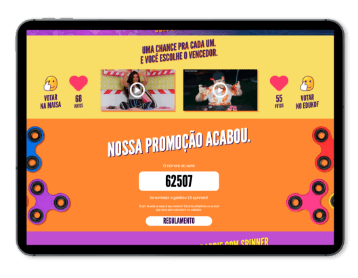 Campanha Spinner: Tela da promoção no tablet