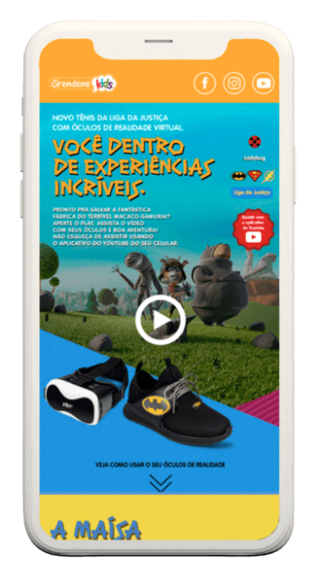 Campanha Realidade Virtual: Tela inicial no celular